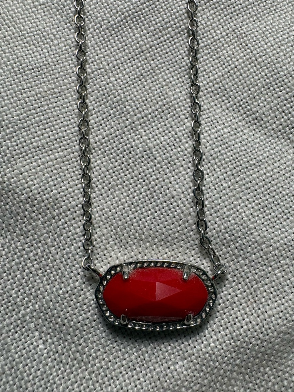Kendra Scott Red Faceted Pendant Necklace